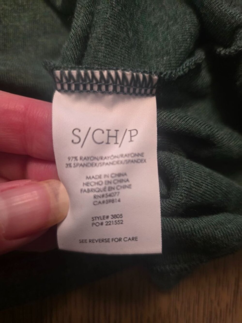 CABi Serenity Forest Green Slub Slouchy V Neck T shirt size S - 3805 - Picture 4 of 6
